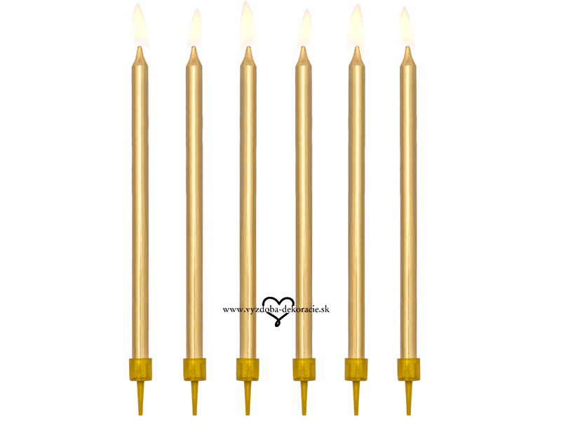 Tortové sviečky - zlaté - 12ks