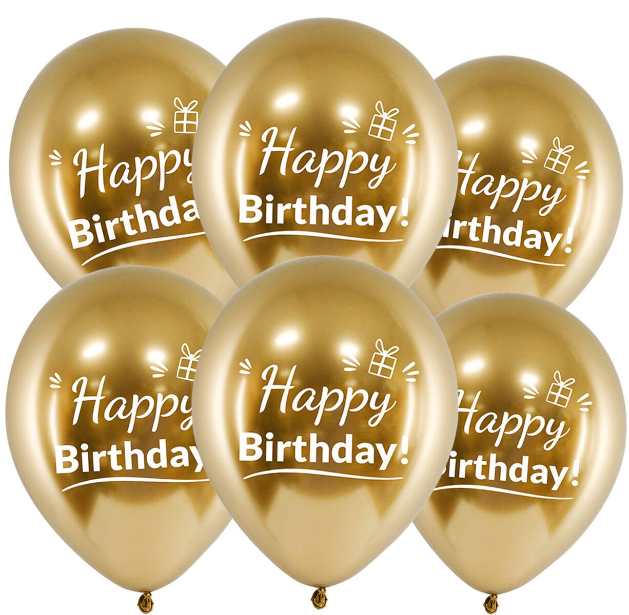 Balóny Happy Birthday zlaté (10ks)