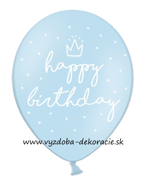 Balóny "Happy Birthday" - modré (10ks)