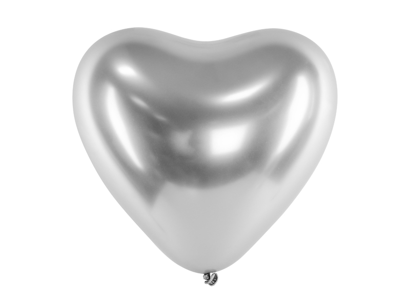 Balóny SRDCE metal silver (10 ks)