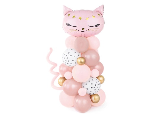 Balónový set mačička - ružový 83x140cm