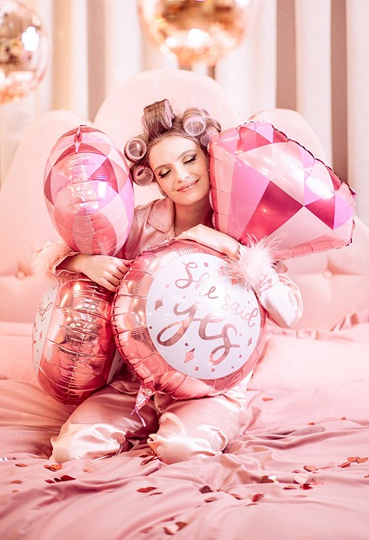 Fóliový balón PRSTEŇ ružový
