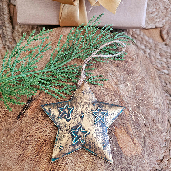 Vianočná ozdoba medená hviezda