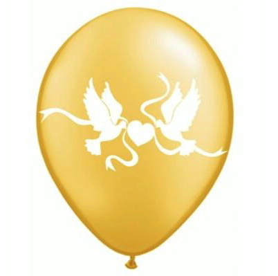 Balóny HOLÚBKY zlaté (10 ks)