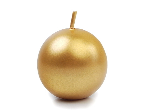 Sviečka guľa zlatá 6cm
