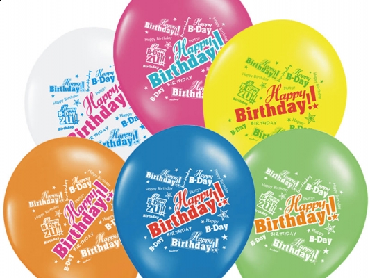 Balóny Happy Birthday (10ks)