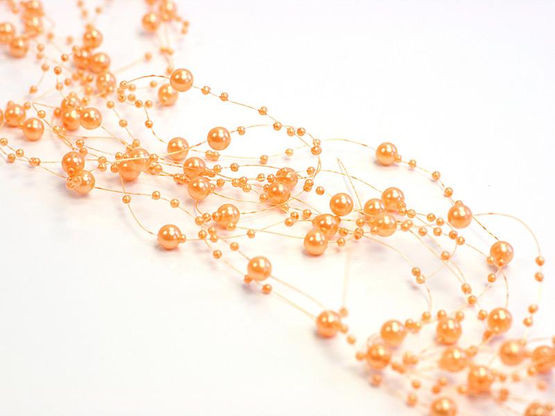 Perličková girlanda 7 mm oranžová (1ks)