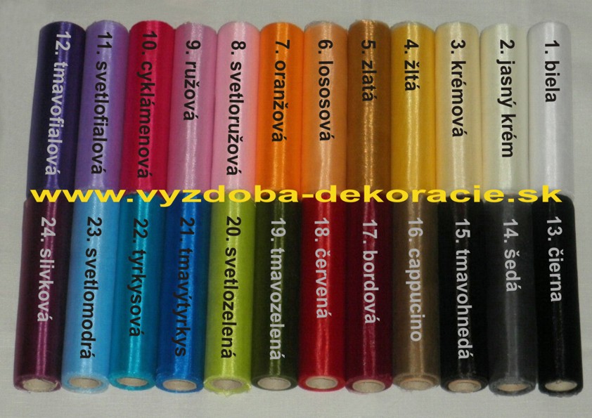 Organza 16cm červená